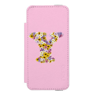 Monogram letter Y Wallet Case For iPhone SE/5/5s