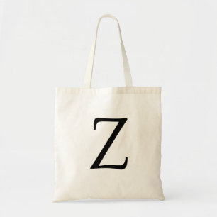 Monogram Letter "Z" Budget Tote-Canvas Tote Bag