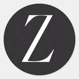 Monogram Letter Z Classic Round Sticker