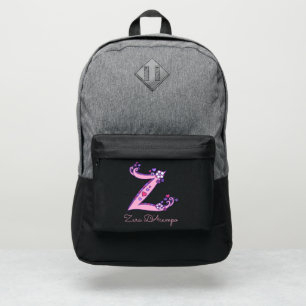 Monogram letter Z hearts flower custom name Port Authority® Backpack