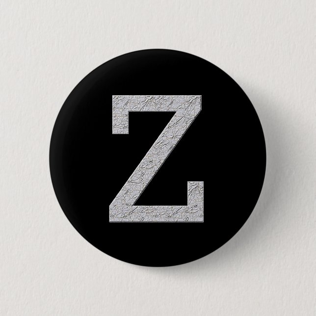 Monogram Letter Z Pinback Button (Front)