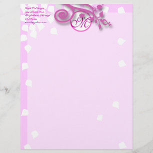 Monogram Letterhead Lavender, Pink and Raspberry