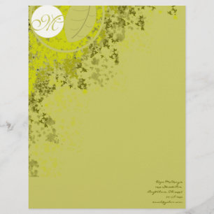 Monogram Letterhead Lime Leaves