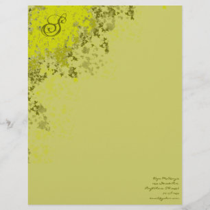 Monogram Letterhead Lime Leaves