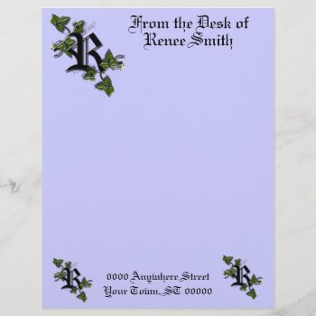 Monogram Letterhead With Letter R  Personalize by Lynnes_creations at Zazzle