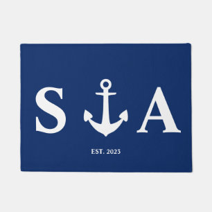 Monogram Letters Anchor Doormat