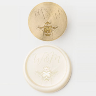 Monogram Letters & Bumble Bee Wedding Wax Seal Stamp