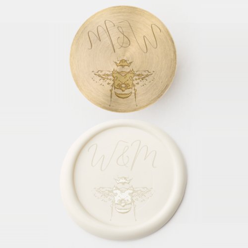 Monogram Letters  Bumble Bee Wedding Wax Seal Stamp