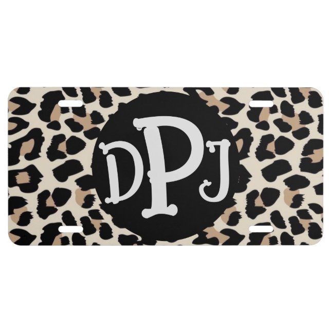 Monogram License Plate - Cheetah (Front)