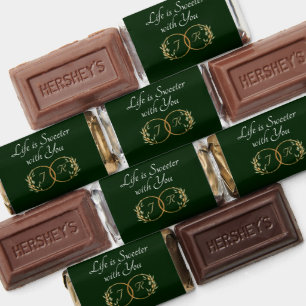 Monogram Life is Sweeter Candy Favors- Emerald Hershey's Miniatures
