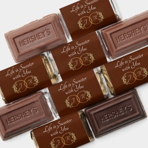 Monogram Life is Sweeter Candy Favors- Mocha Hershey's Miniatures