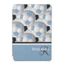 Monogram Light Blue Black Soccer Ball Pattern iPad Mini Cover Monogram Light Blue Black Soccer Ball Pattern iPad Mini Cover