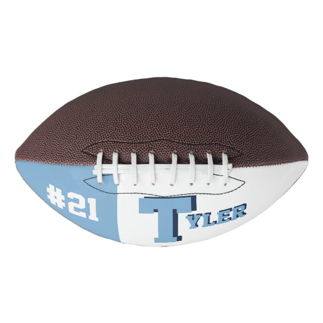 Monogram Light Blue & White Football (Front)