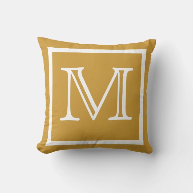 MONOGRAM light brown tan pillow solid (Front)