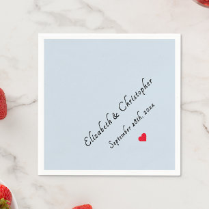 Monogram Light Dusty Blue Wedding Party Cocktail Napkins