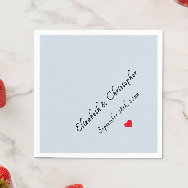 Monogram Light Dusty Blue Wedding Party Cocktail Napkins (Monogram Light Dusty Blue Wedding Party Cocktail Napkins)