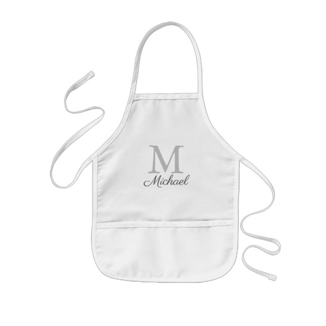 Monogram light fog kids' apron (Front)
