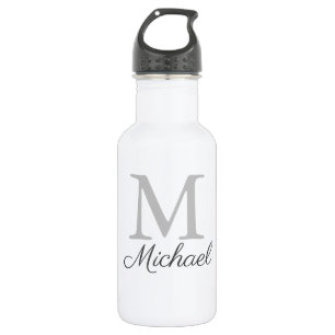 Monogram light fog  stainless steel water bottle