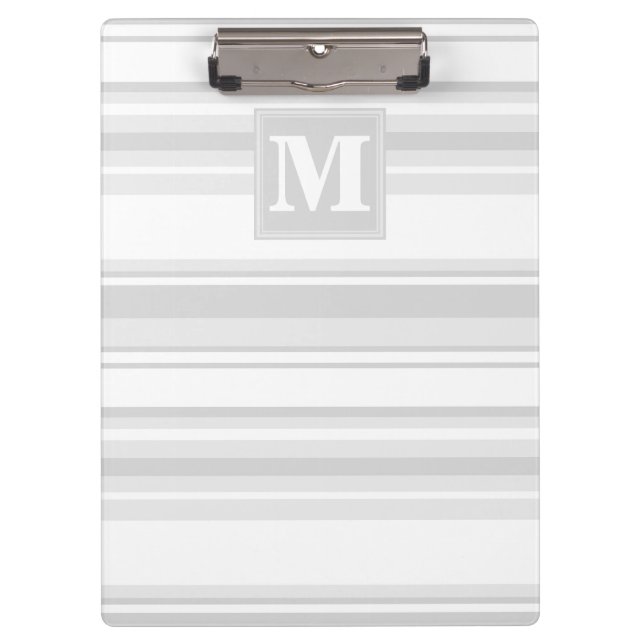 Monogram light gray stripes clipboard (Front)