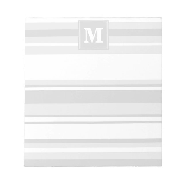 Monogram light gray stripes notepad (Front)