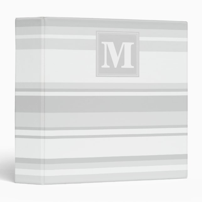 Monogram light grey stripes 3 ring binder (Front/Spine)