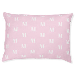 Monogram light pink custom Initial letter dog Pet Bed