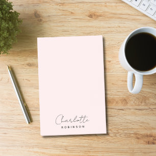 Monogram Light Pink Modern Minimalist Post-it Notes
