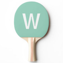 monogram light teal & white Ping Pong Ball