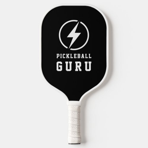 Monogram Lightning Bolt Custom Black Personalized Pickleball Paddle