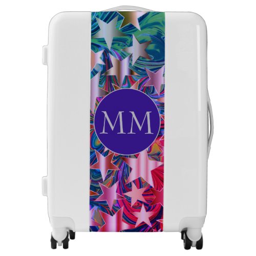 Monogram Lilac ABSTRACT STARS Luggage