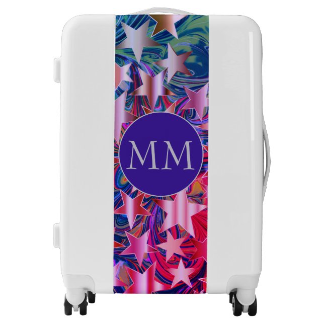 Monogram Lilac ABSTRACT STARS Luggage (Front)