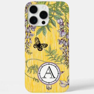 Monogram Lilac and Yellow Vintage Wistria iphone 16 Pro Max Case