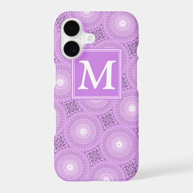 Monogram lilac purple circles pattern Case-Mate iPhone case (Back)