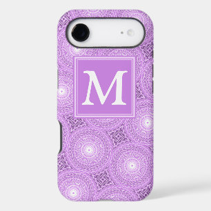 Monogram lilac purple circles pattern iPhone 17 air case