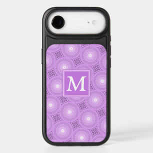 Monogram lilac purple circles pattern OtterBox iPh iPhone 17 Air Case
