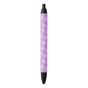 Monogram lilac purple circles pattern pen