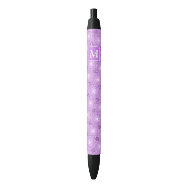 Monogram lilac purple circles pattern pen (Front Vertical)