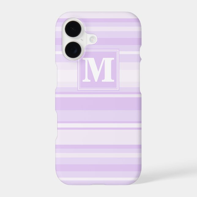 Monogram lilac stripes Case-Mate iPhone case (Back)