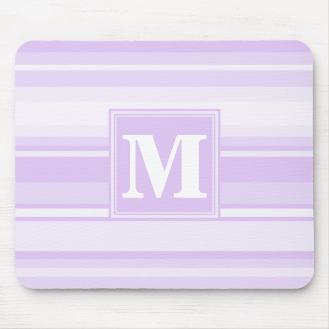 Monogram lilac stripes mouse pad (Front)