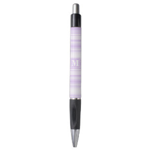 Monogram lilac stripes pen