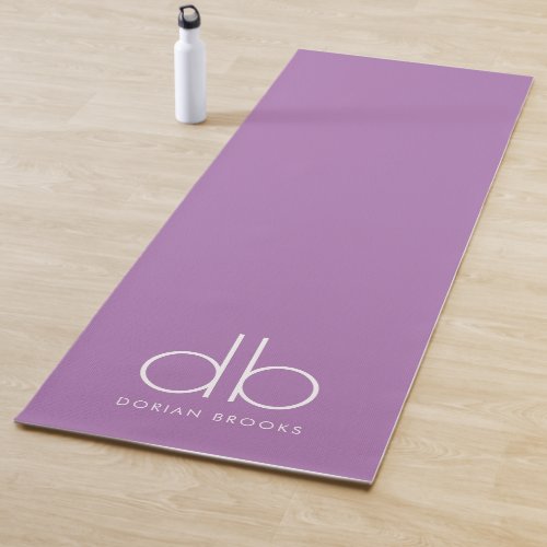 Monogram Lilac Stylish Modern Minimalist Yoga Yoga Mat