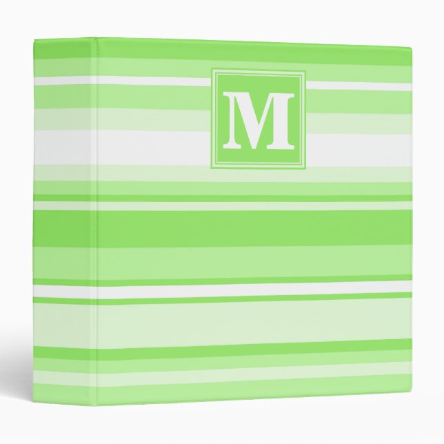 Monogram lime green stripes binder (Front/Spine)