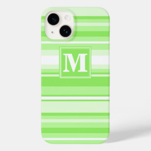 Monogram lime green stripes Case-Mate iPhone 14 case