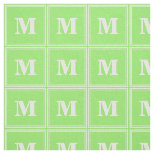 Monogram lime green stripes fabric