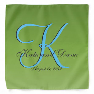 Monogram Lime Green Wedding Bandana