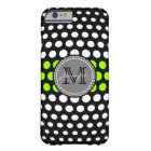 Monogram Lime & White Polka Dots Pattern