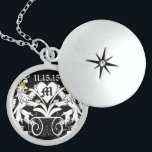 Monogram Lion Rampant Wedding Necklace<br><div class="desc">Vintage Lion Renaissance Wedding Party Necklace, Rielaboration of Vintage Lions with Swirls. Bride Bridesmaids, Maid of Honor, Groom, Groomsmen or Best Man. Vintage Renaissance Medieval Gothic Goth Wedding Lion Rampant Necklace. Perfect for medieval wedding, lion rampant, monogram, renaissance wedding, vintage lion rampant, princess knight in shining armor, fairytale wedding, moody...</div>