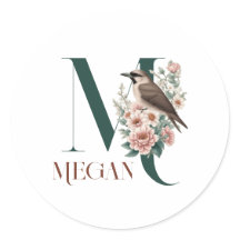 Monogram Little Bird Custom Personalized Initials