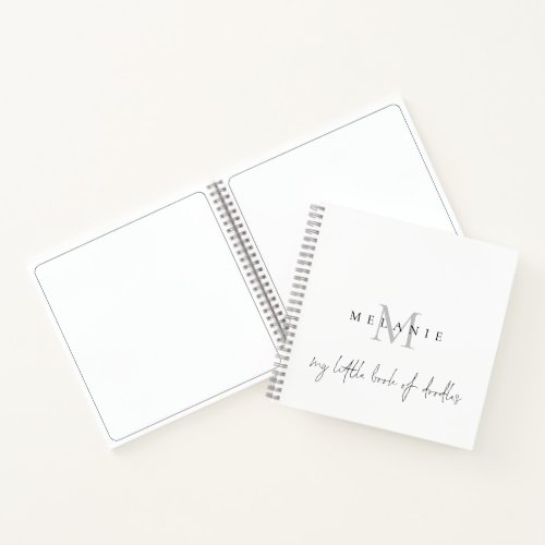 Monogram Little Book Of Doodles Script Sketch Book