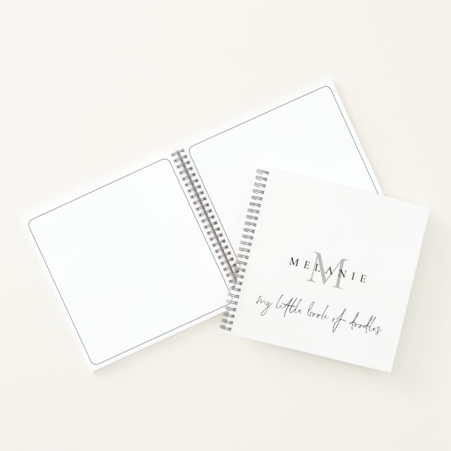 Monogram Little Book Of Doodles Script Sketch Book (Inside)